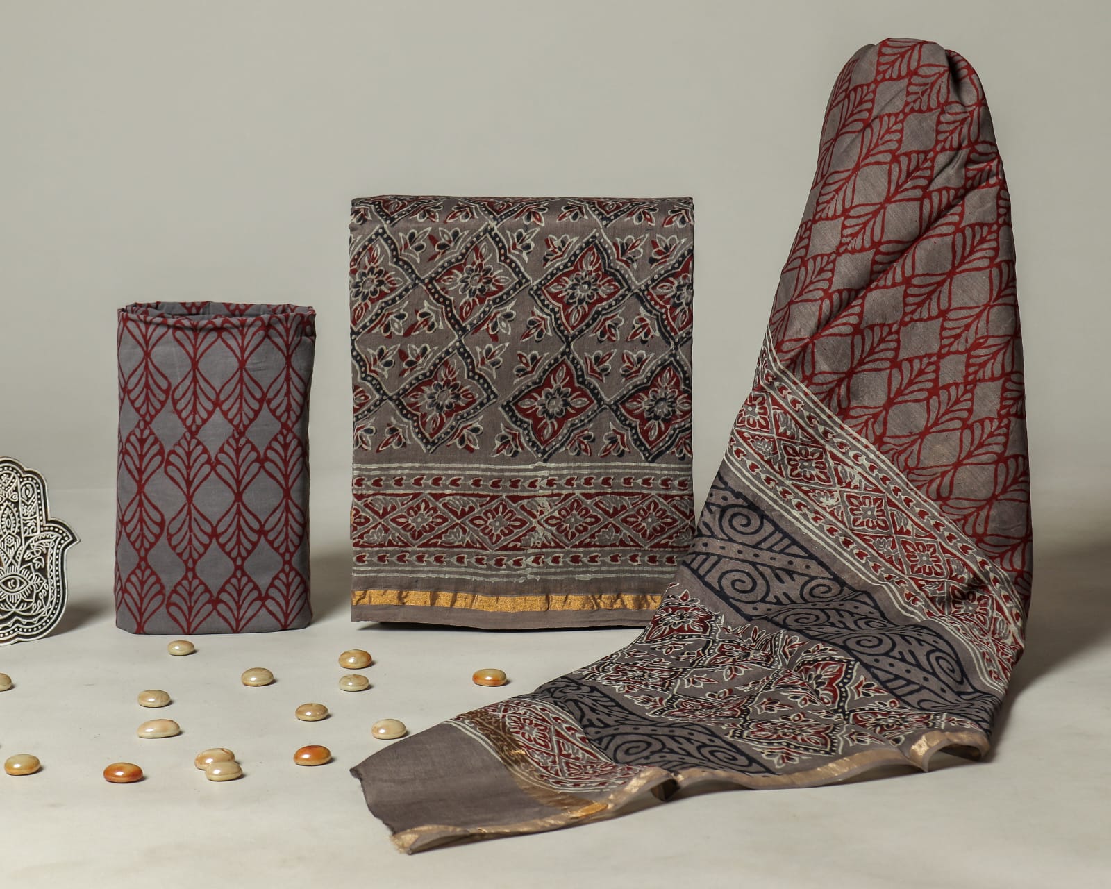 Shop unstitched chanderi silk suit sets online (CHA634)