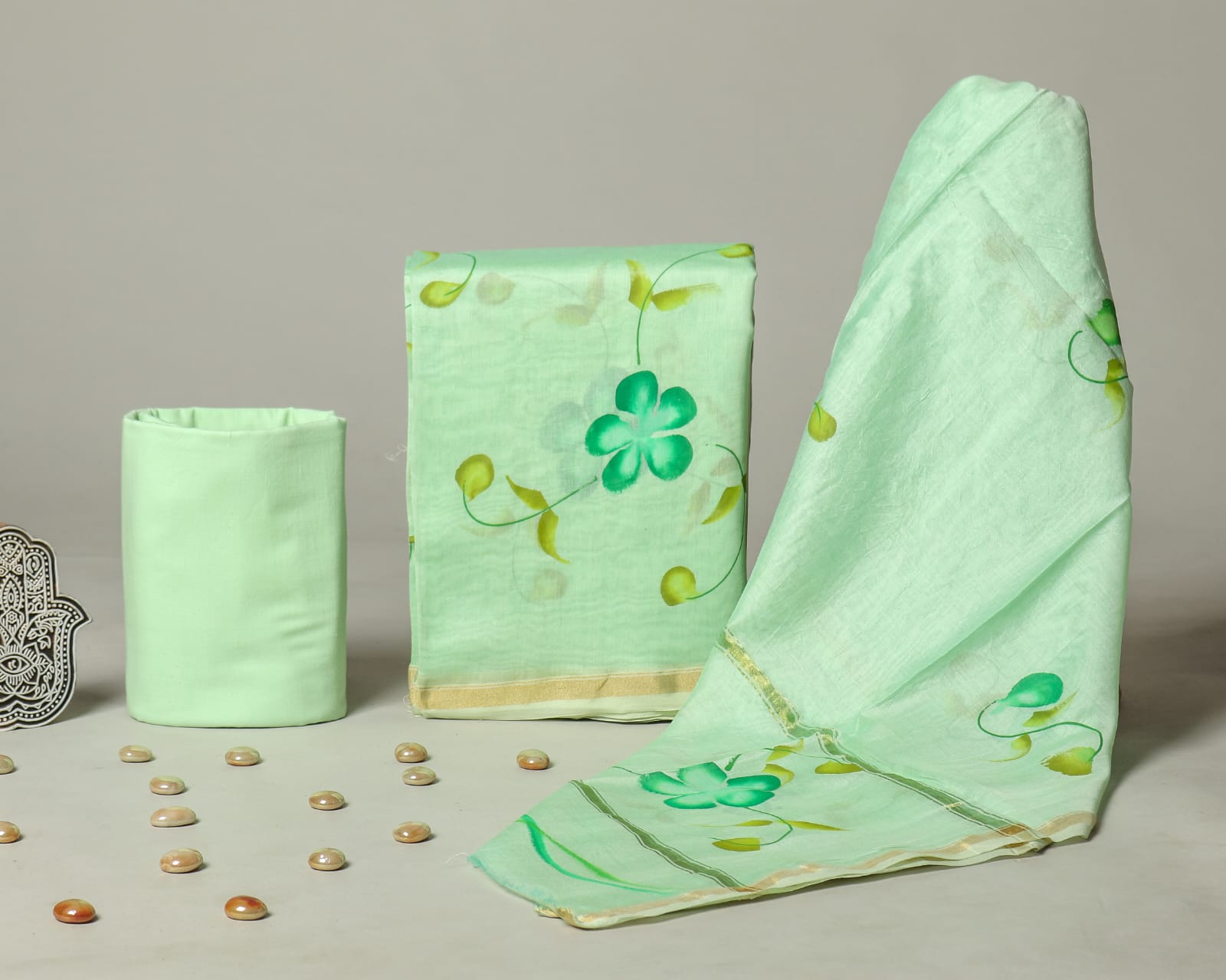 Shop hand painted chanderi silk suits (CHA646)