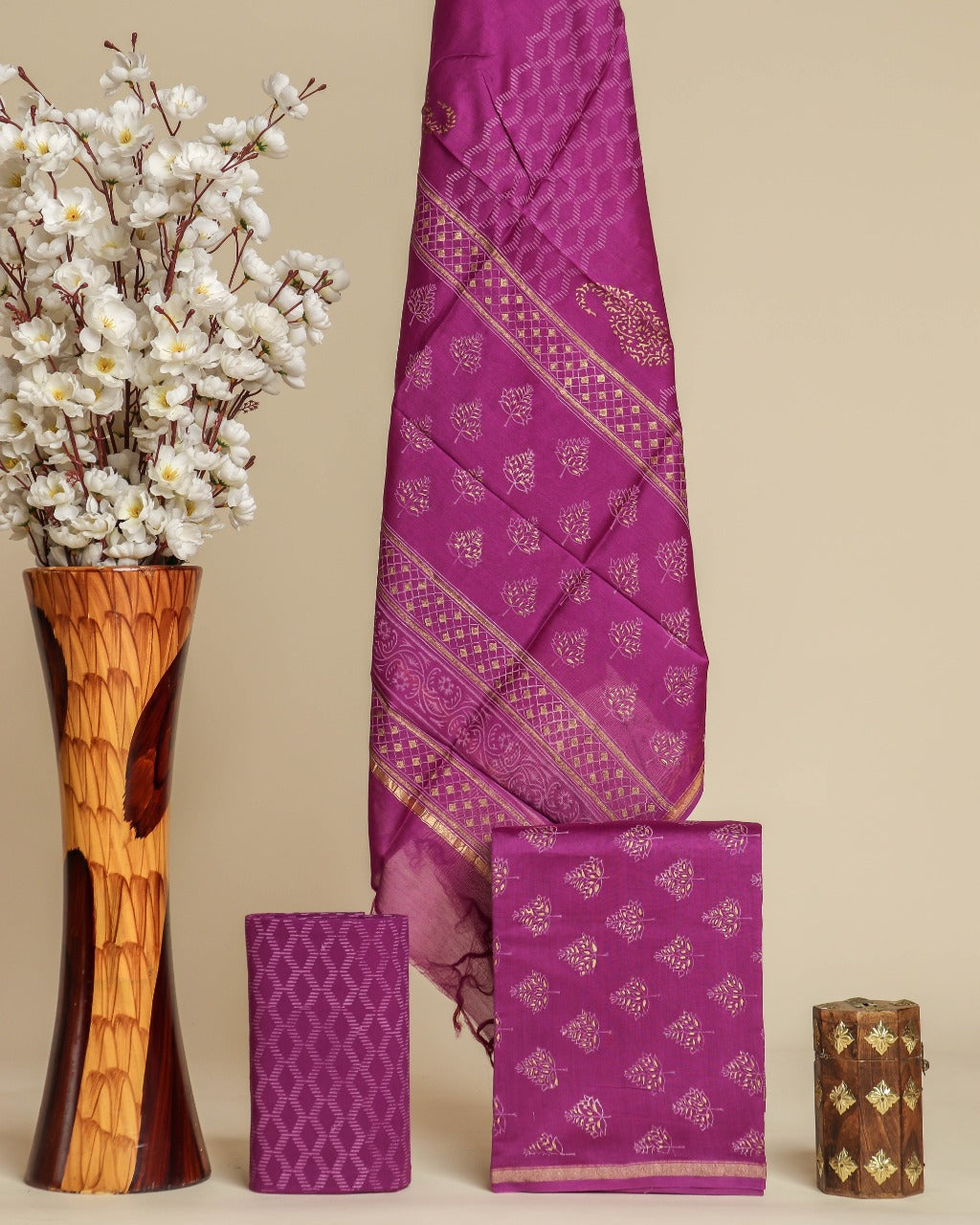 Shop chanderi silk suit sets online (CHA658)