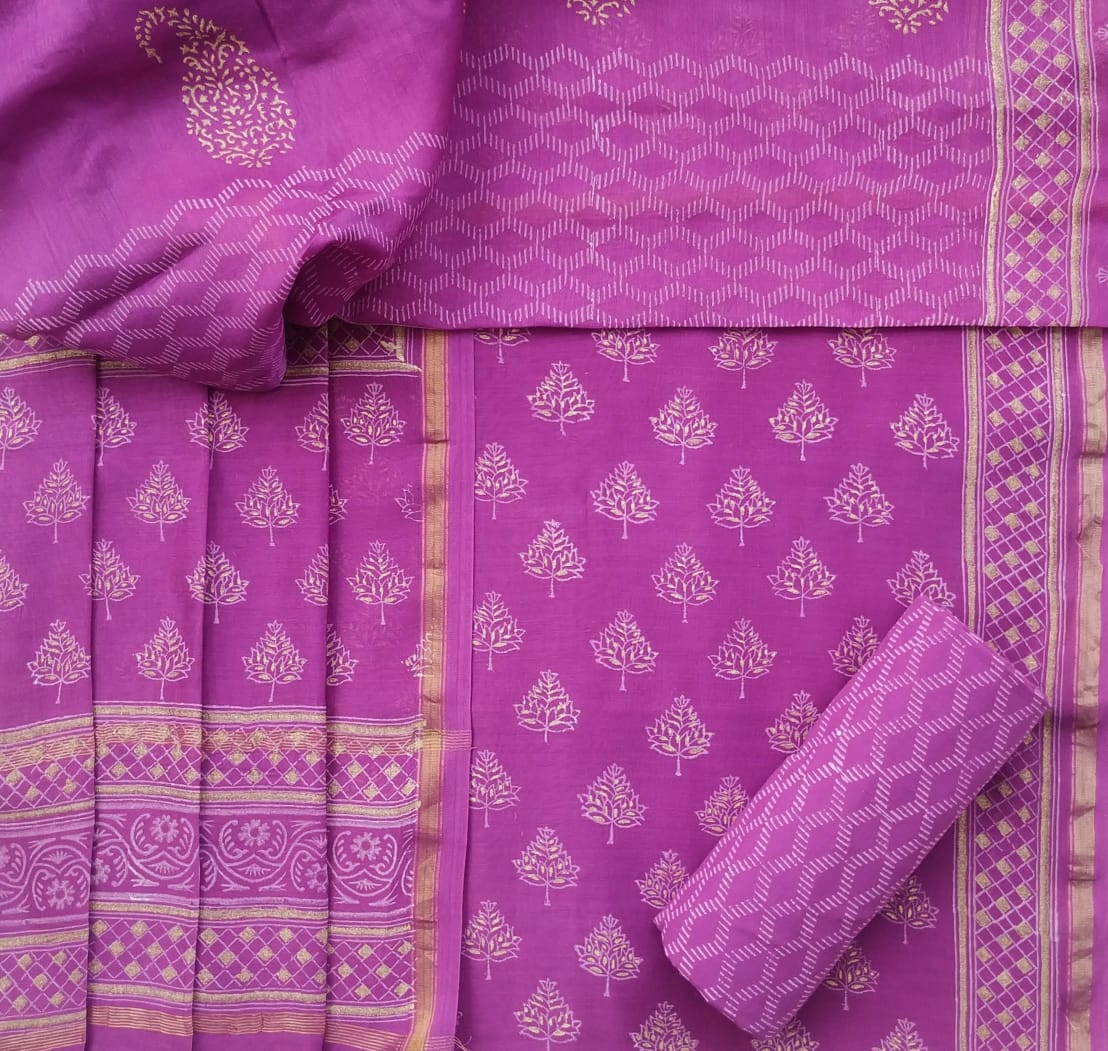 Shop chanderi silk suit sets online (CHA658)