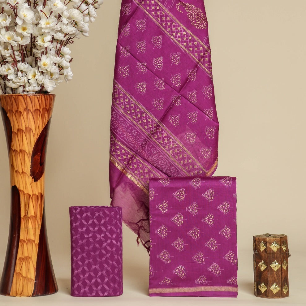 Shop chanderi silk suit sets online (CHA658)