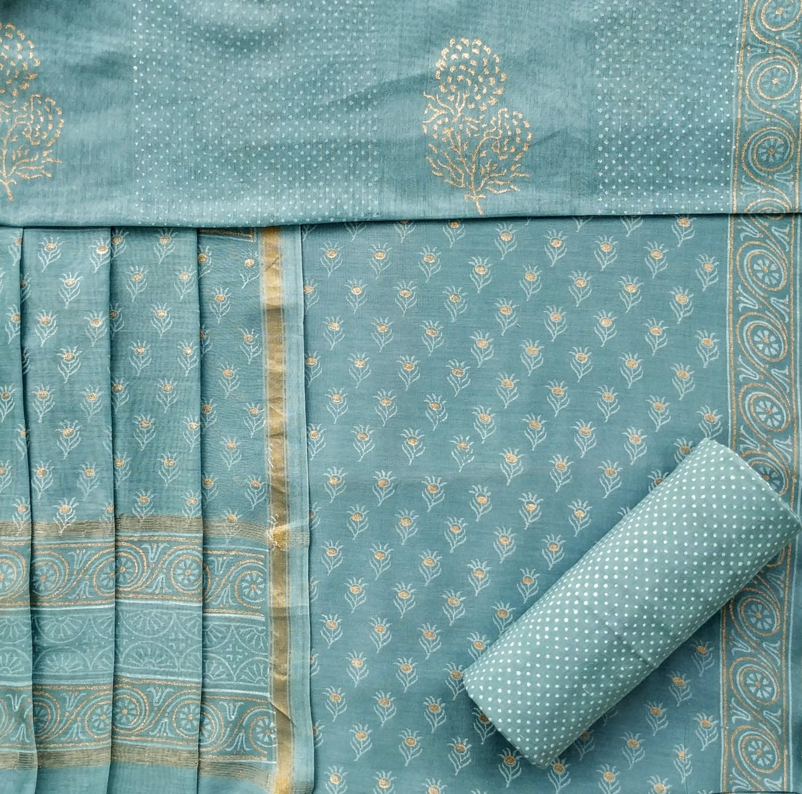 Shop unstitched chanderi silk suits online (CHA666)