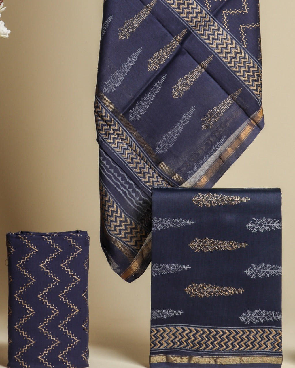 Shop unstitched chanderi silk suit sets (CHA674)