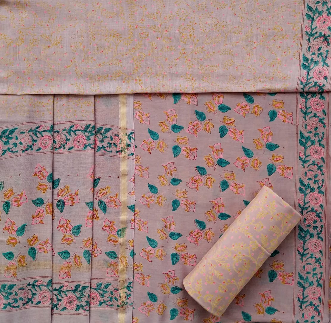 Shop unstitched chanderi silk suit sets online shopping (CHA683)