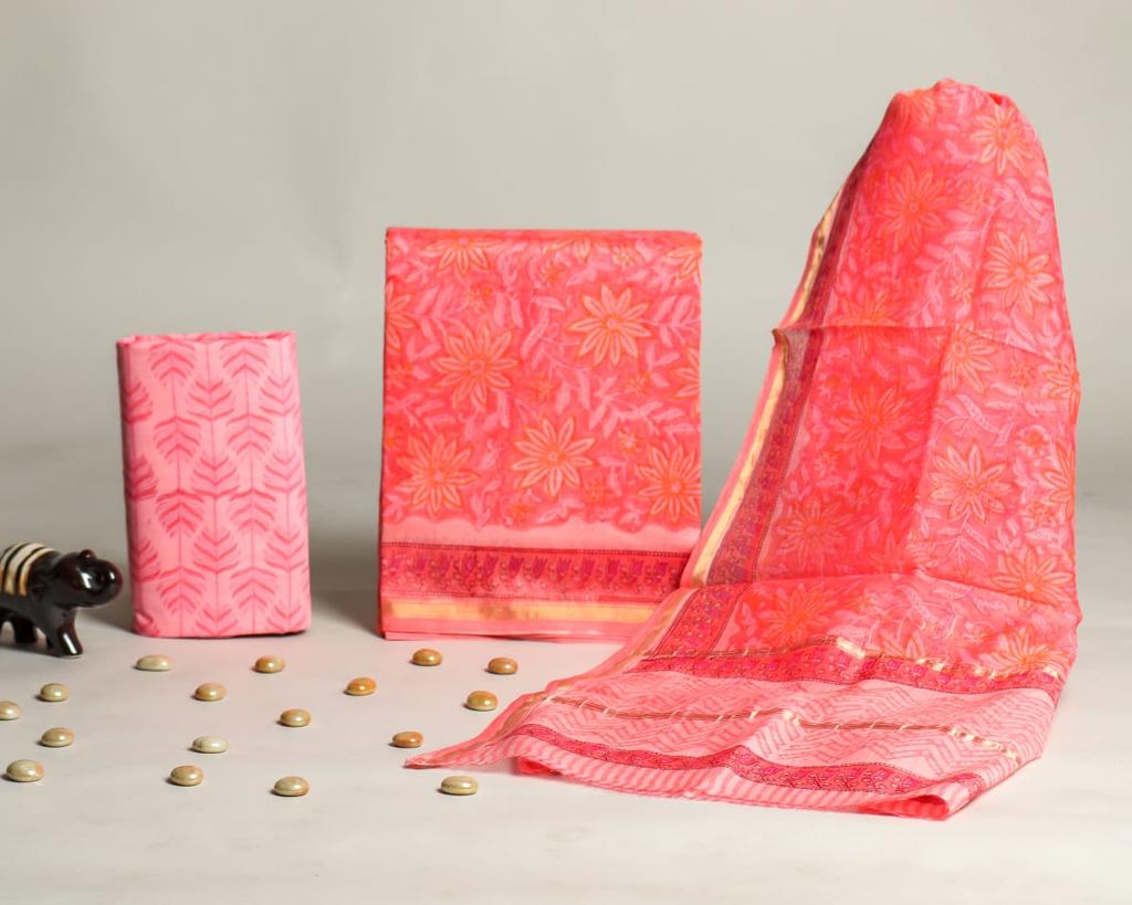 Shop chanderi silk suit sets online (CHA687)