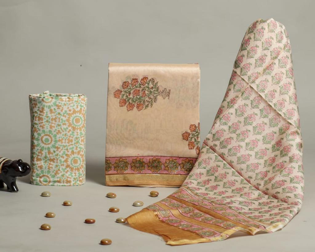 Shop chanderi silk suits online shopping (CHA710)