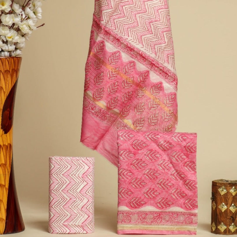 Shop unstitched chanderi silk suit sets online (CHA723)