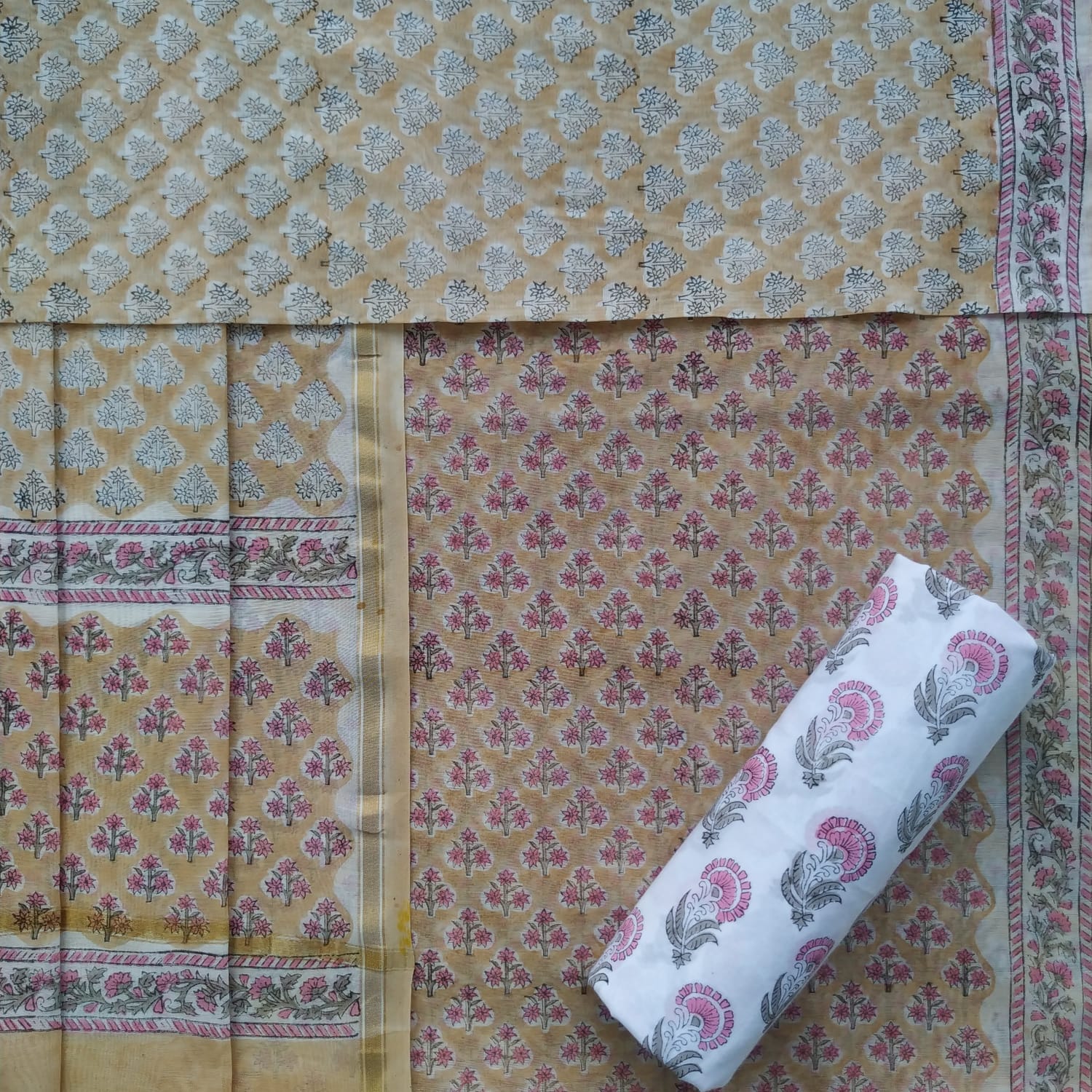 Shop unstitched chanderi silk suits online (CHA779)