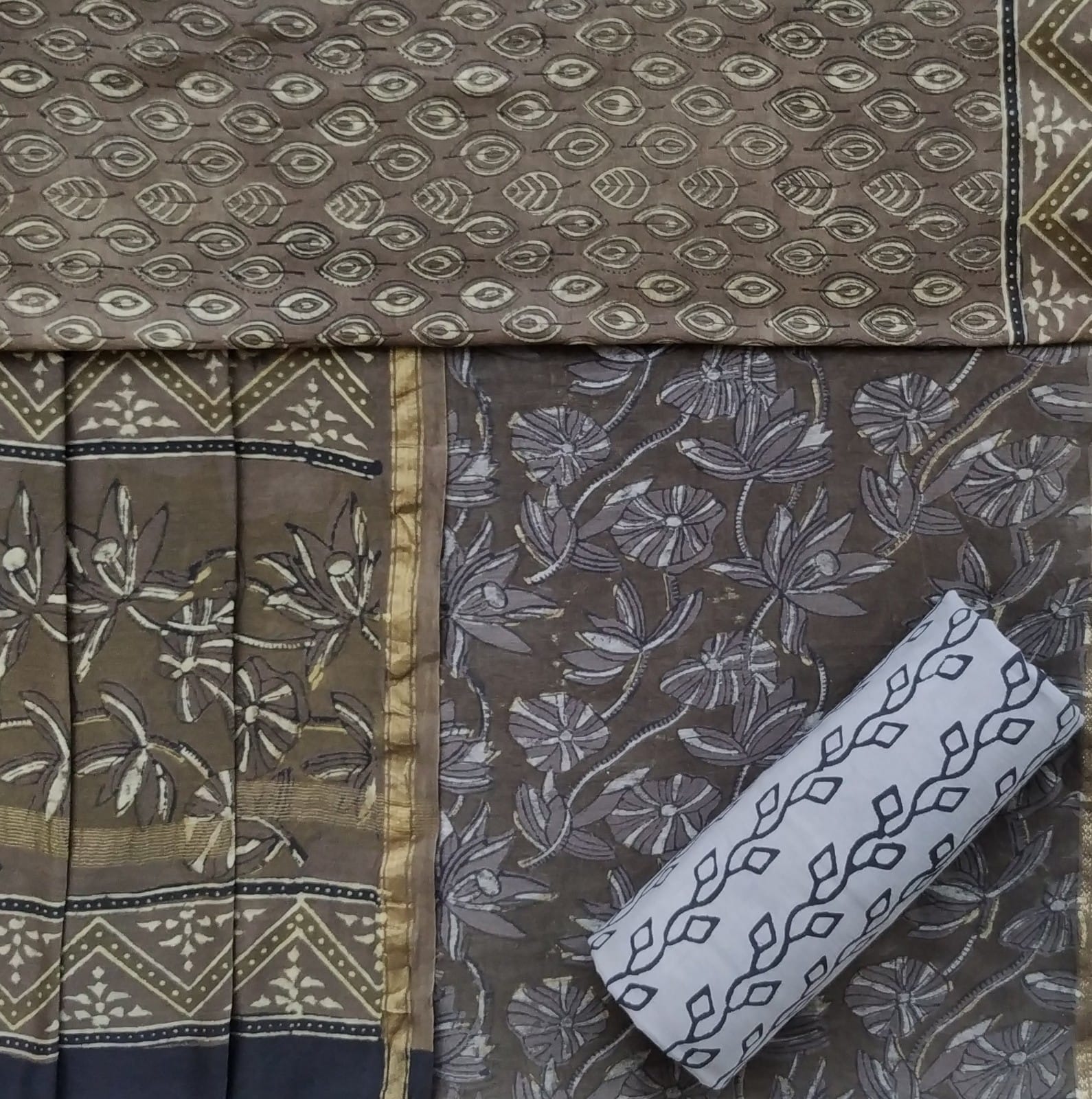 Shop unstitched chanderi silk suits in jaipur (CHA784)