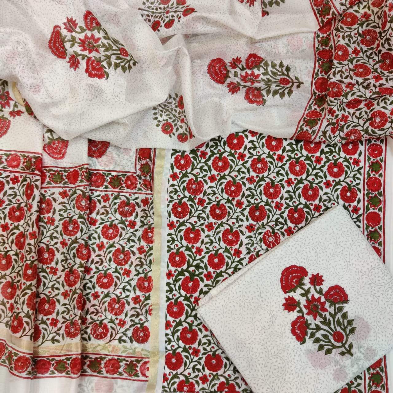 Classic Cotton Suits with Premium Chanderi Silk Dupatta (CHD03) - ShalviFashion