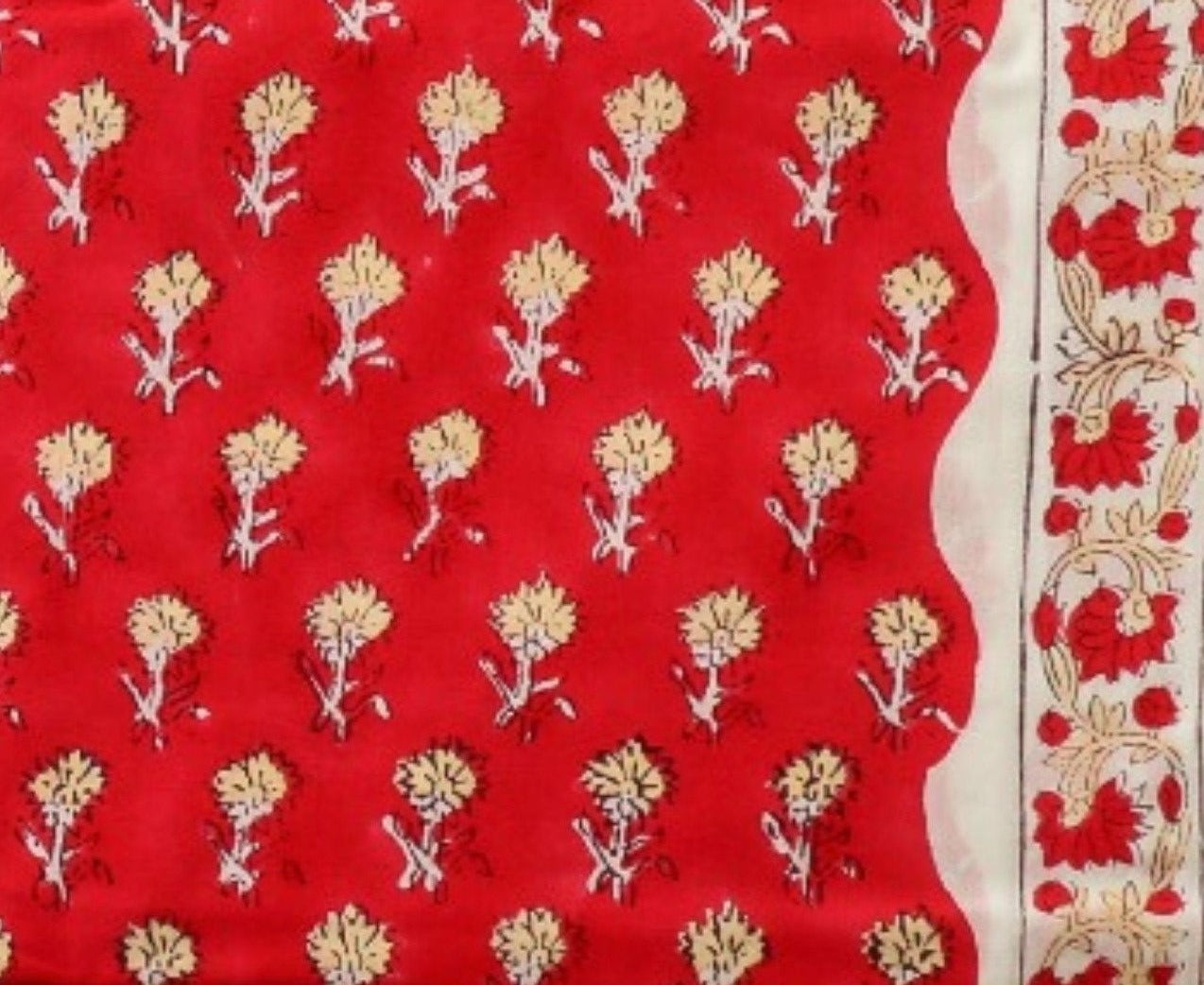 Shop unstitched hand block print cotton suit set with chanderi dupatta (CHD101)