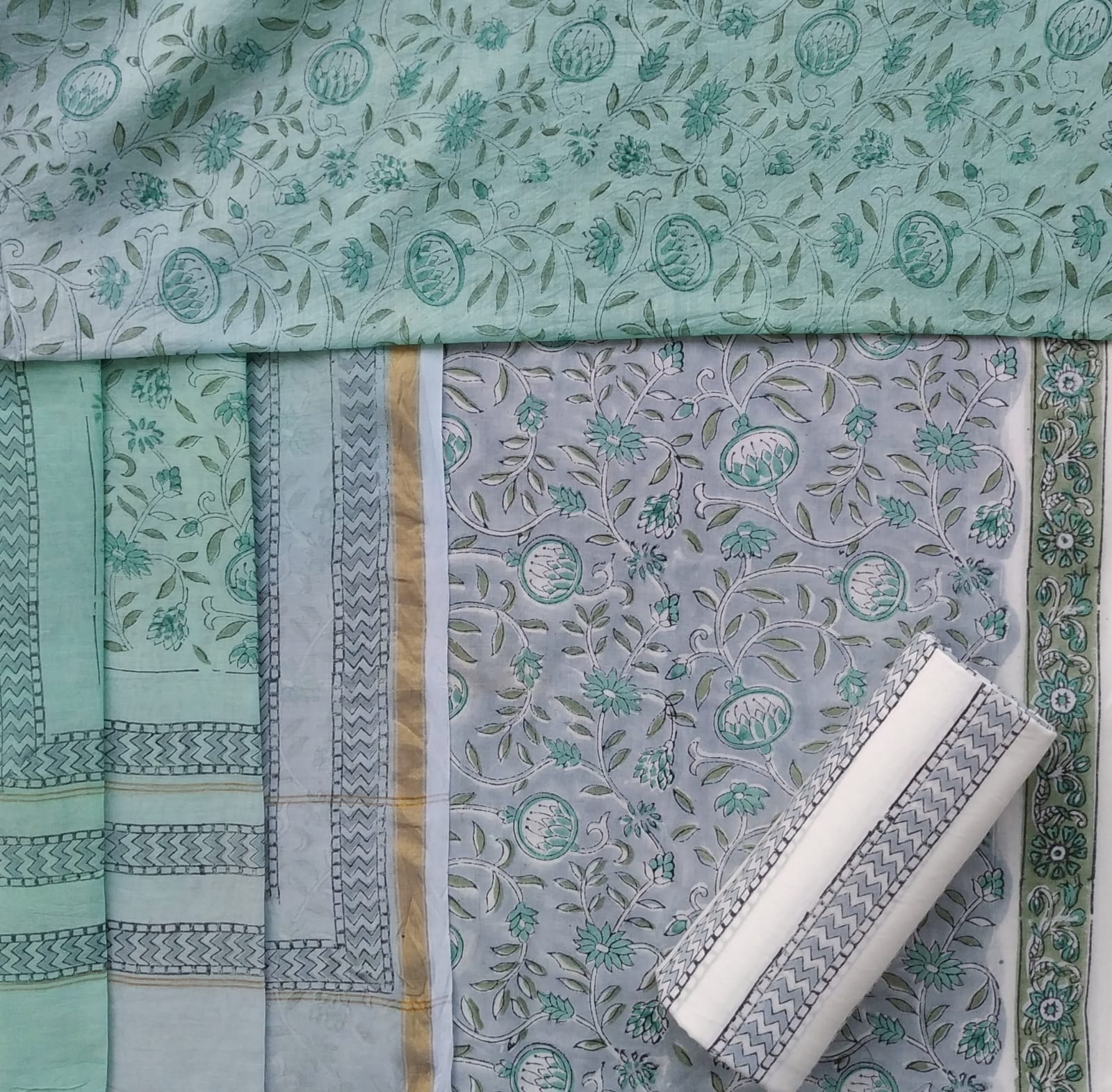 Shop cotton suit sets with chanderi dupatta (CHD104)