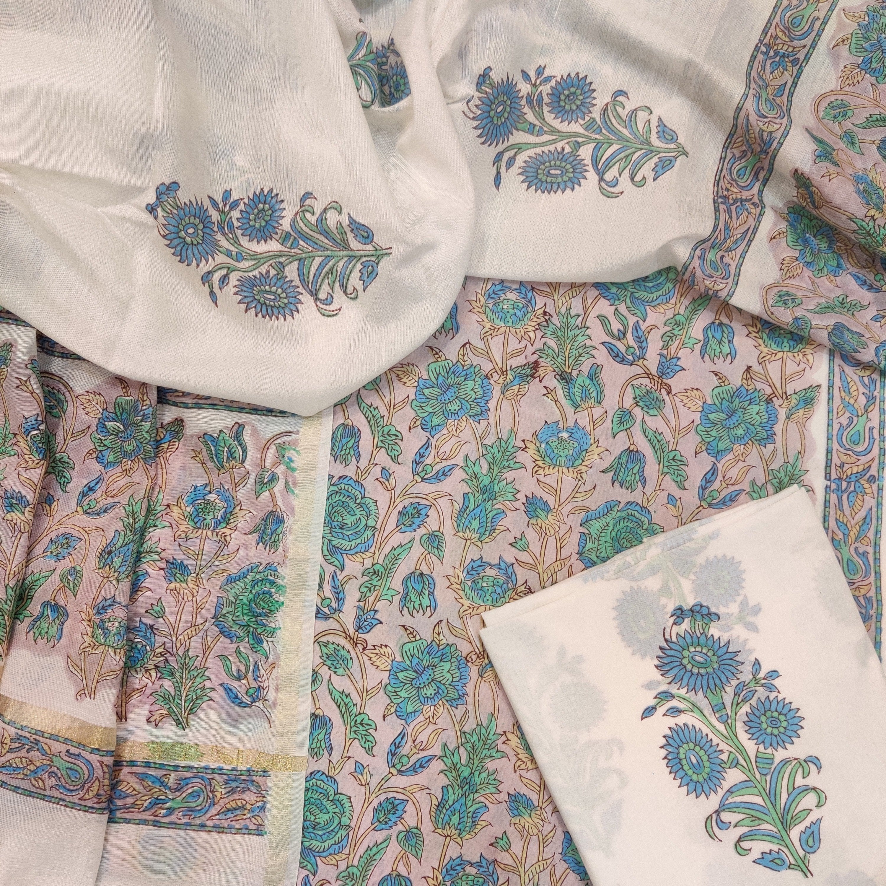 Classic Cotton Suits with Premium Chanderi Silk Dupatta (CHD14) - ShalviFashion