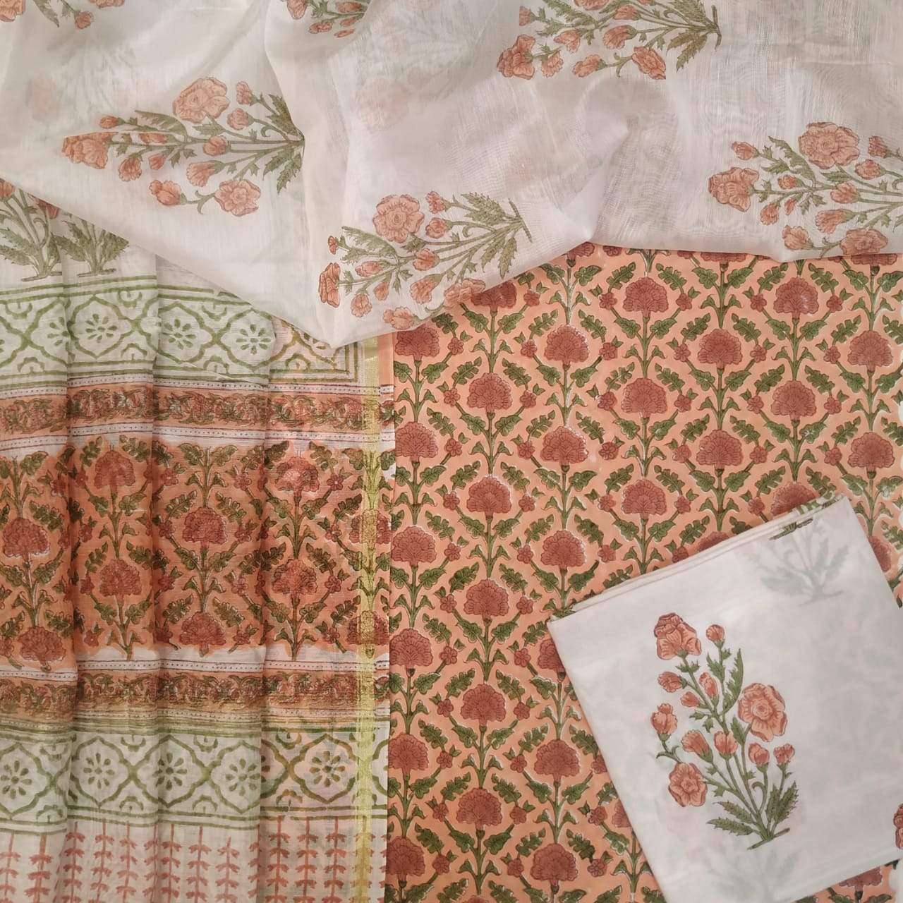 Classic Pure Cotton Suits with Premium Chanderi Silk Dupatta (CHD21) - ShalviFashion