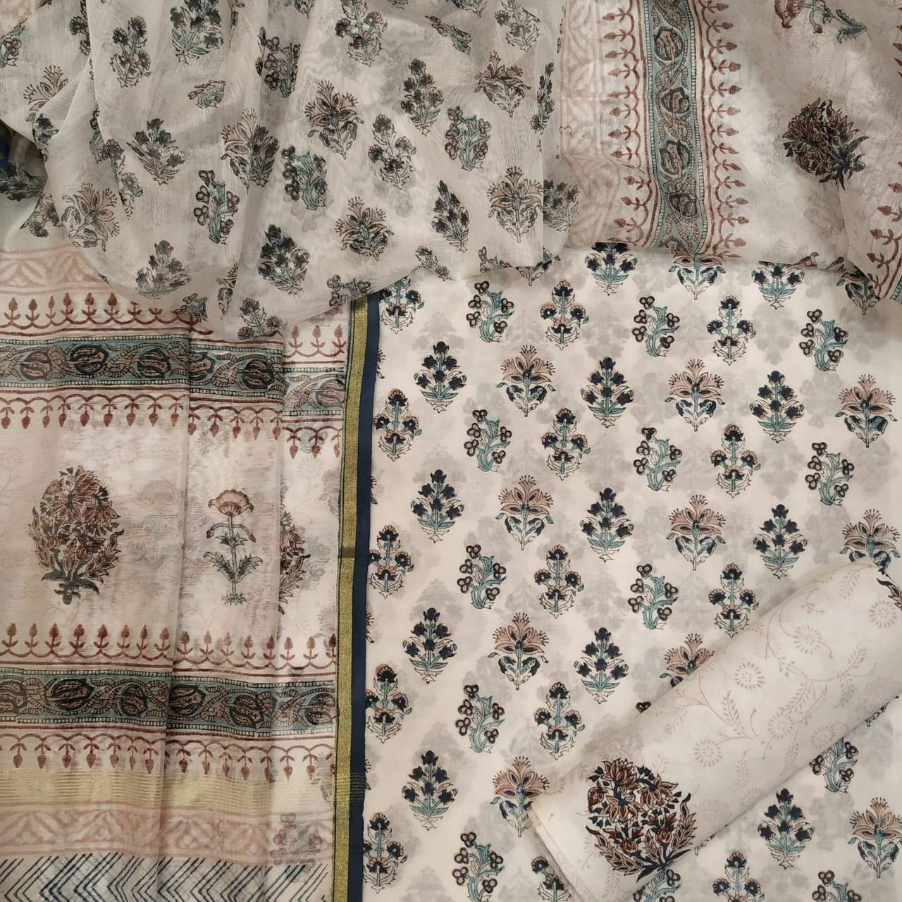 Pure Cotton Suits with Premium Chanderi Silk Dupatta (CHD23) - ShalviFashion