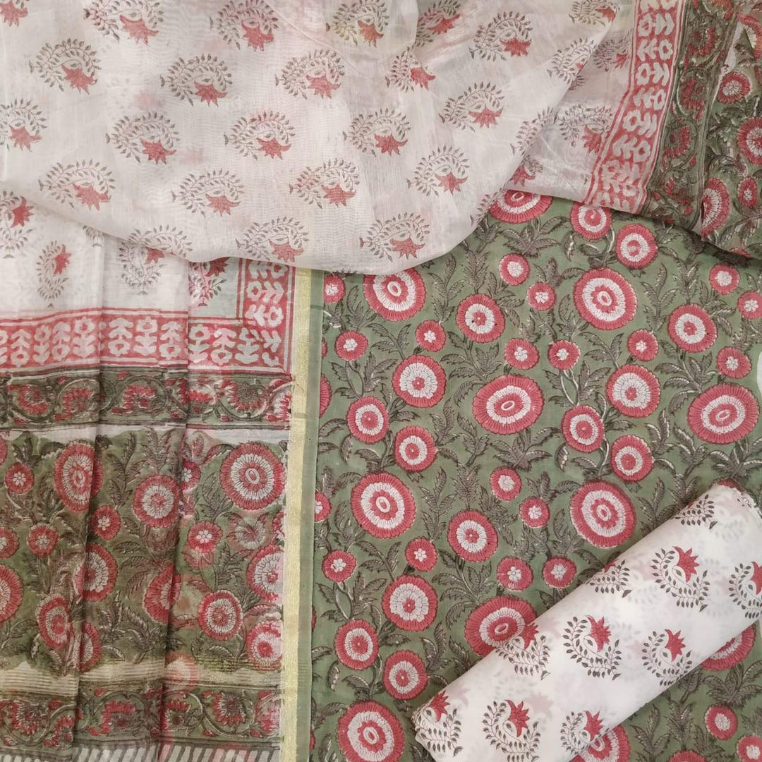 Premium Cotton Suits with Premium Chanderi Silk Dupatta (CHD27) - ShalviFashion