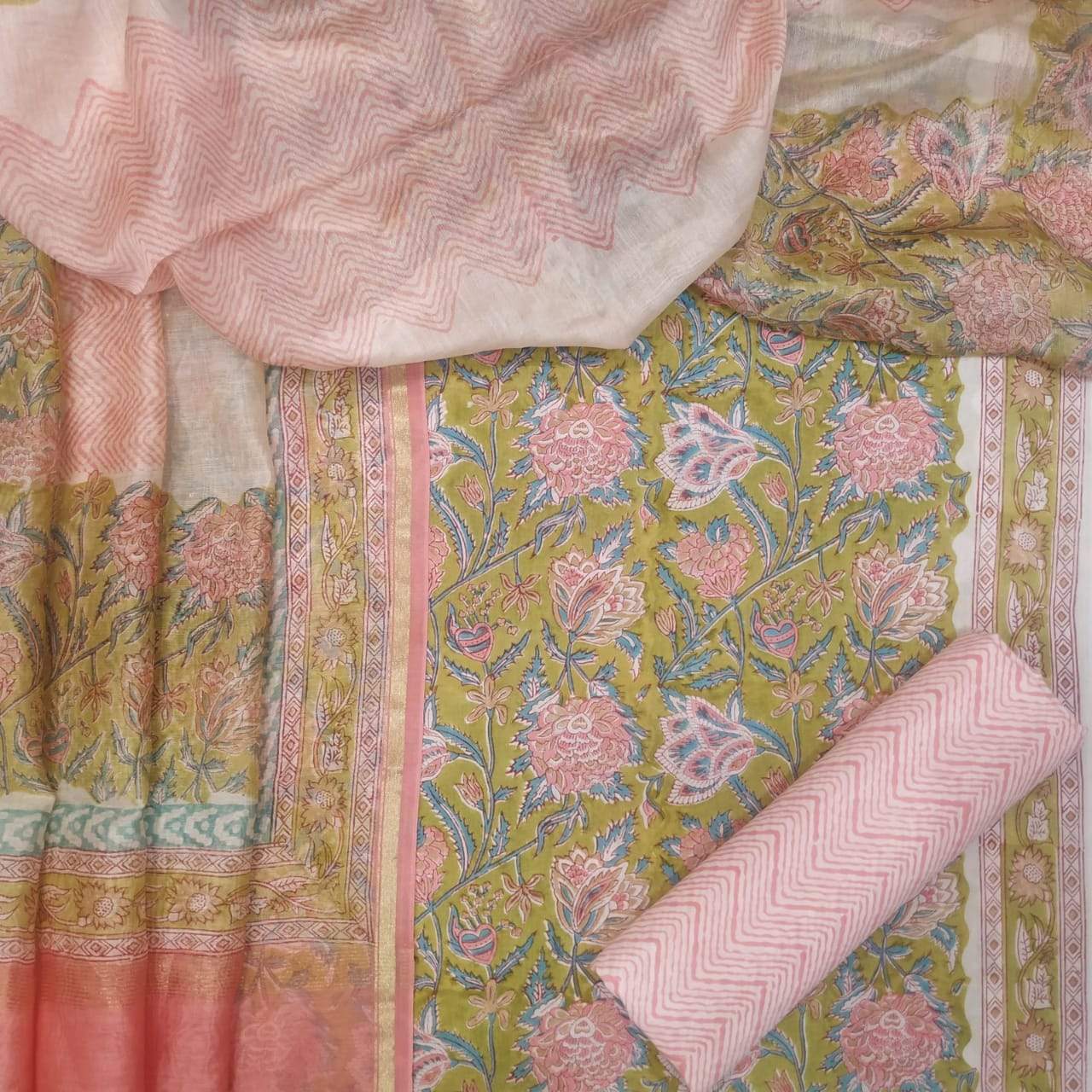 Classic Cotton Suits with Premium Chanderi Silk Dupatta (CHD29) - ShalviFashion
