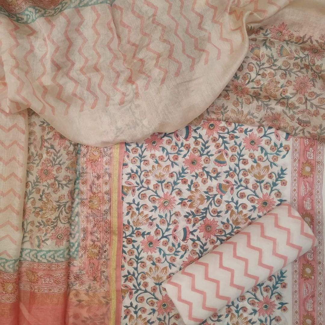 Classic Cotton Suits with Premium Chanderi Silk Dupatta (CHD31) - ShalviFashion