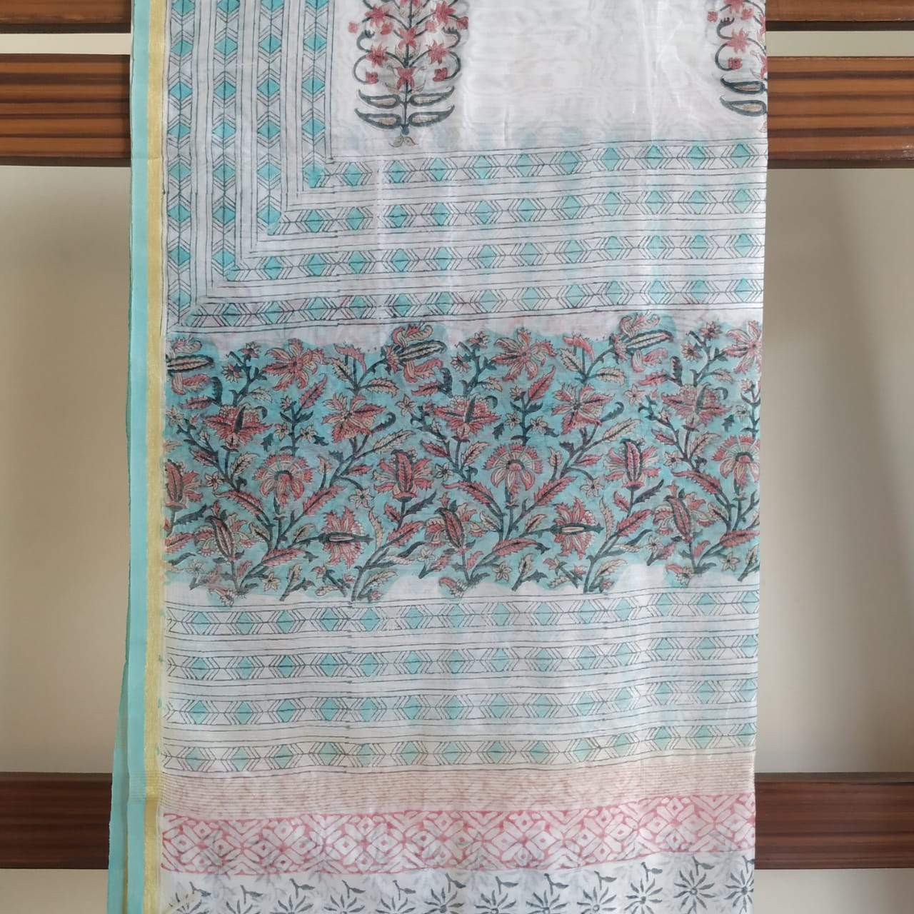 Shop Unstitched Cotton Suit with Premium Chanderi Silk Dupatta (CHD55)