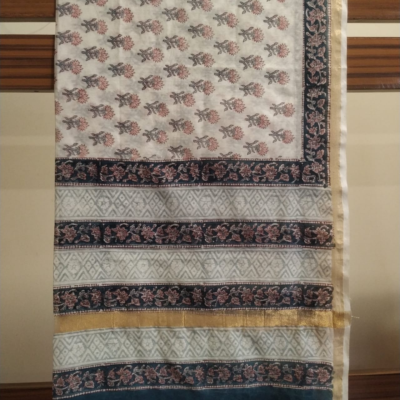 Shop Unstitched Pure Cotton Suits with Premium Chanderi Silk Dupatta (CHD66)