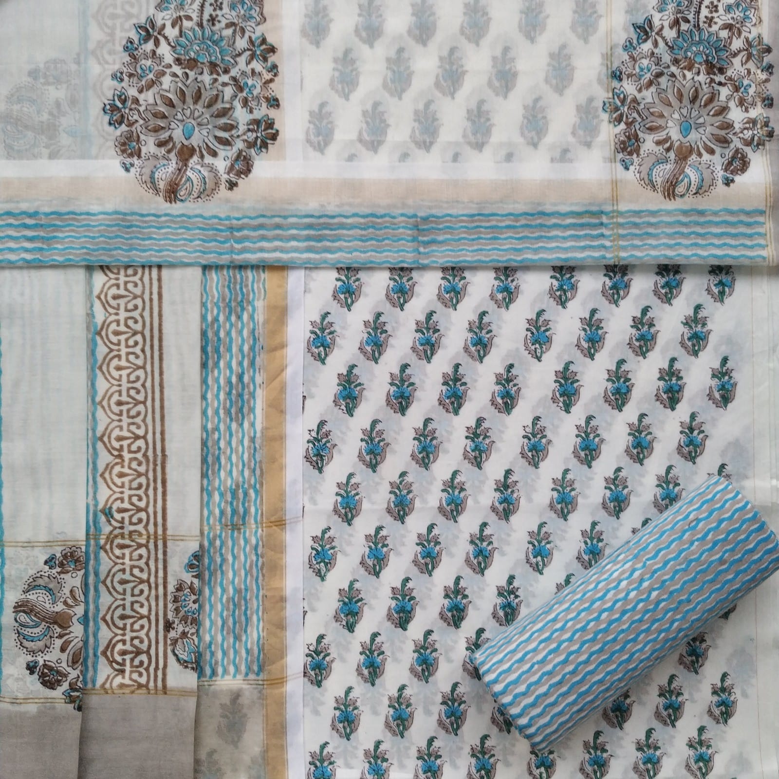 shop cotton suit with chanderi dupatta (CHD86)