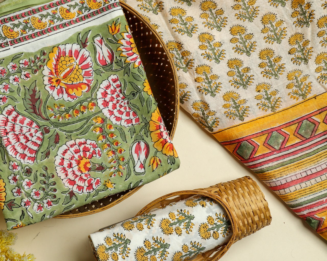 shop cotton suit with chanderi dupatta online (CHD90)