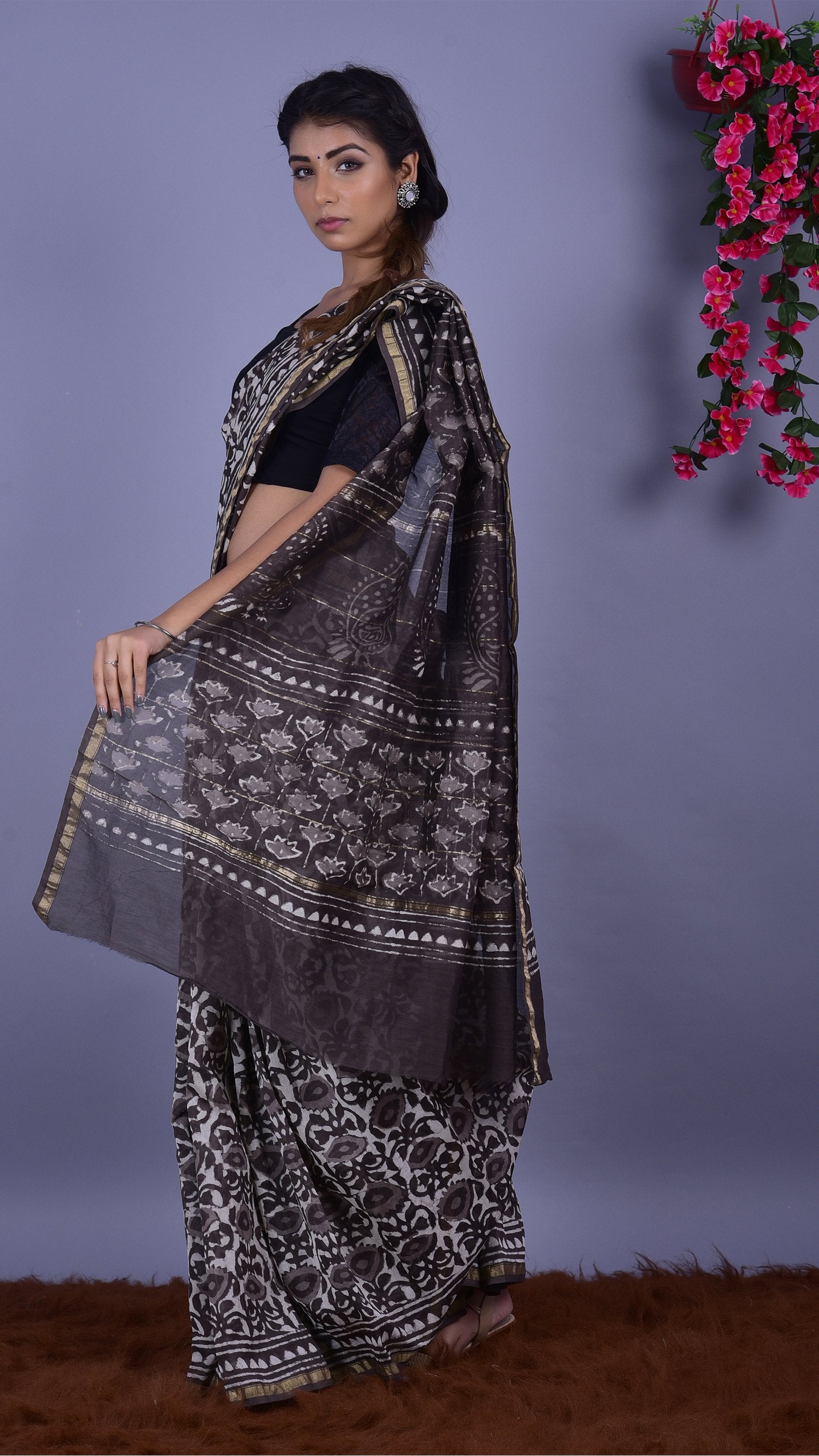 Beautifully Hand carfted Chanderi Saree (CHSAR20) - ShalviFashion