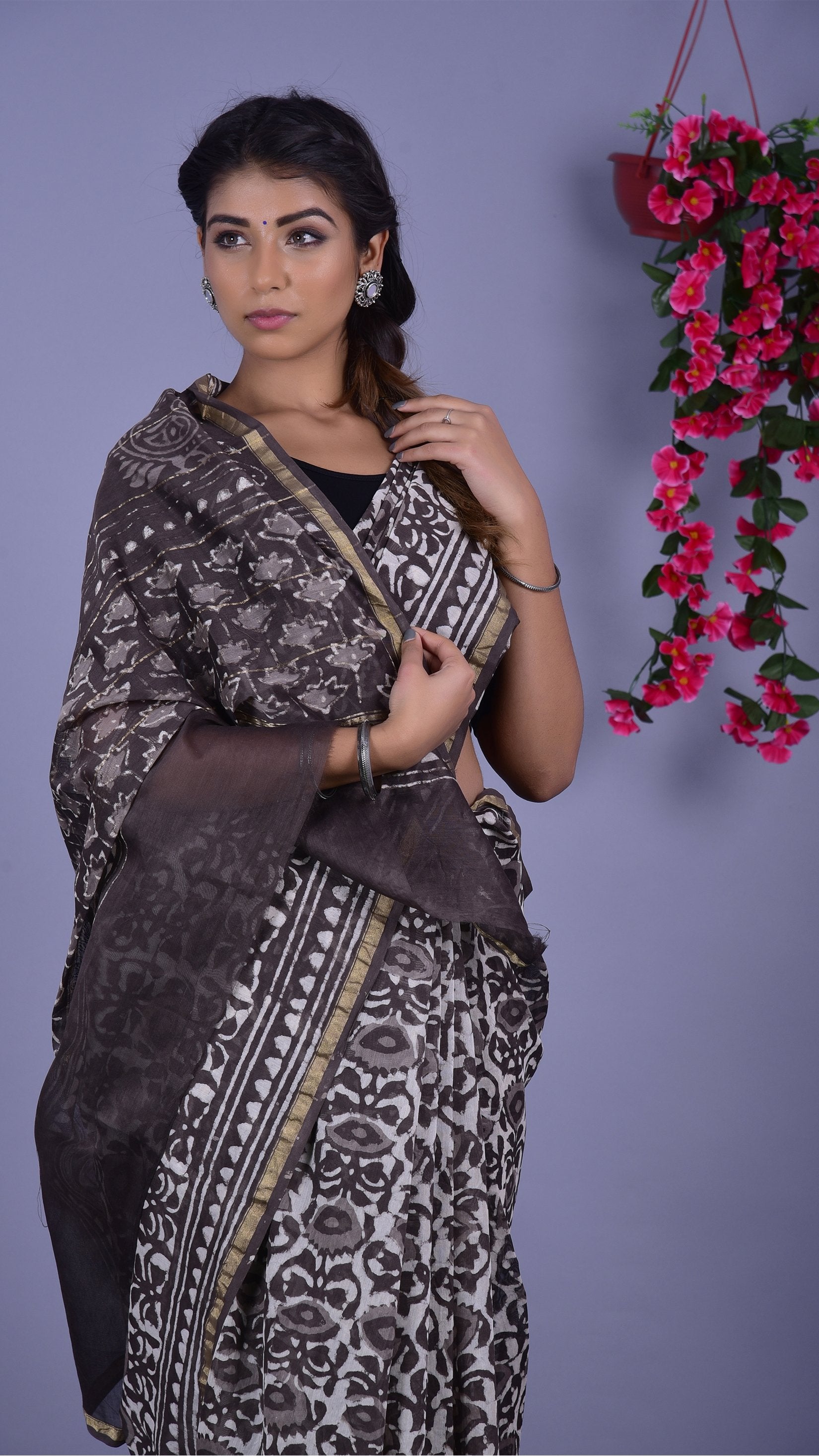 Beautifully Hand carfted Chanderi Saree (CHSAR20) - ShalviFashion