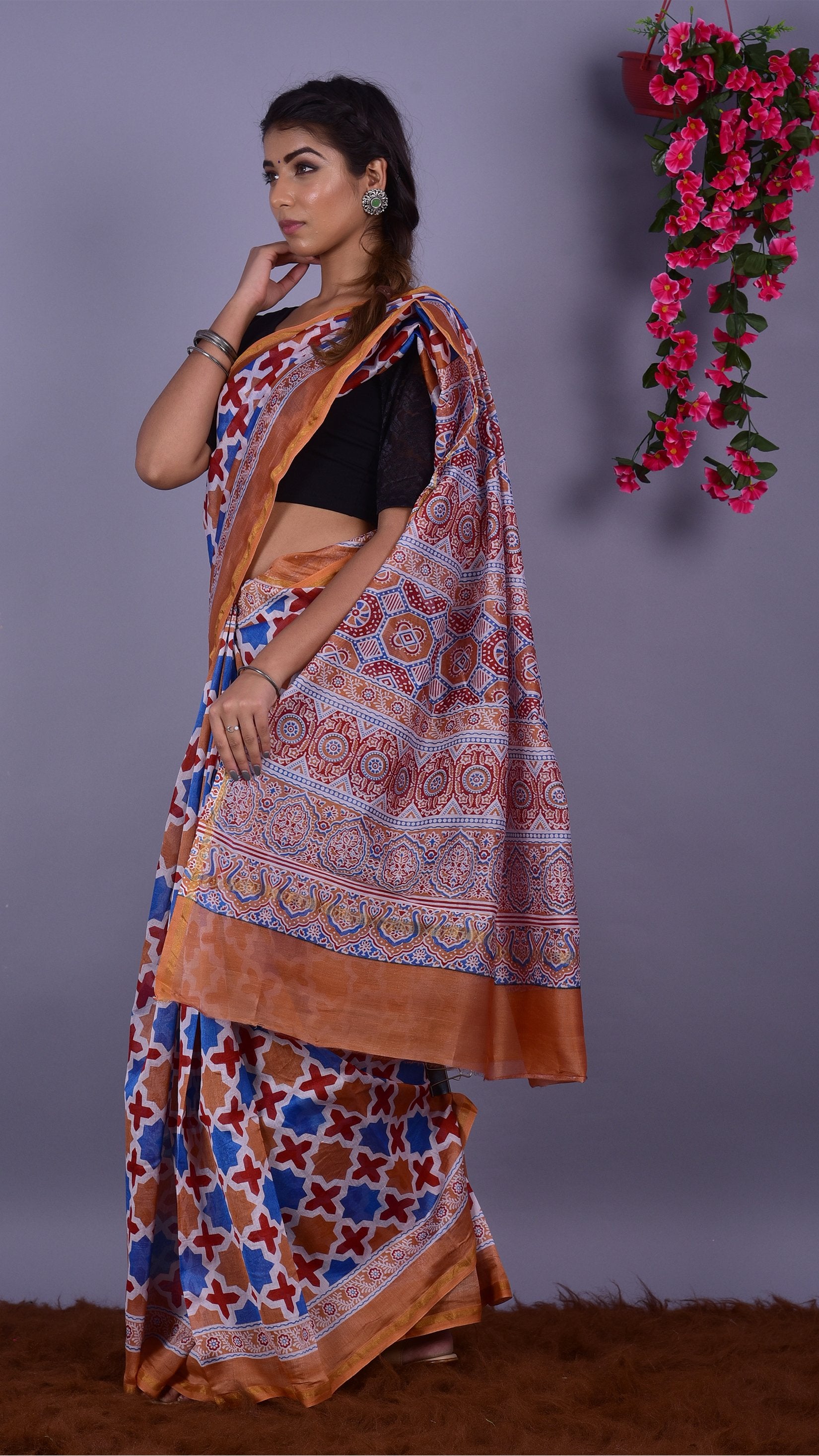Beautifully Hand carfted Chanderi Saree (CHSAR22) - ShalviFashion