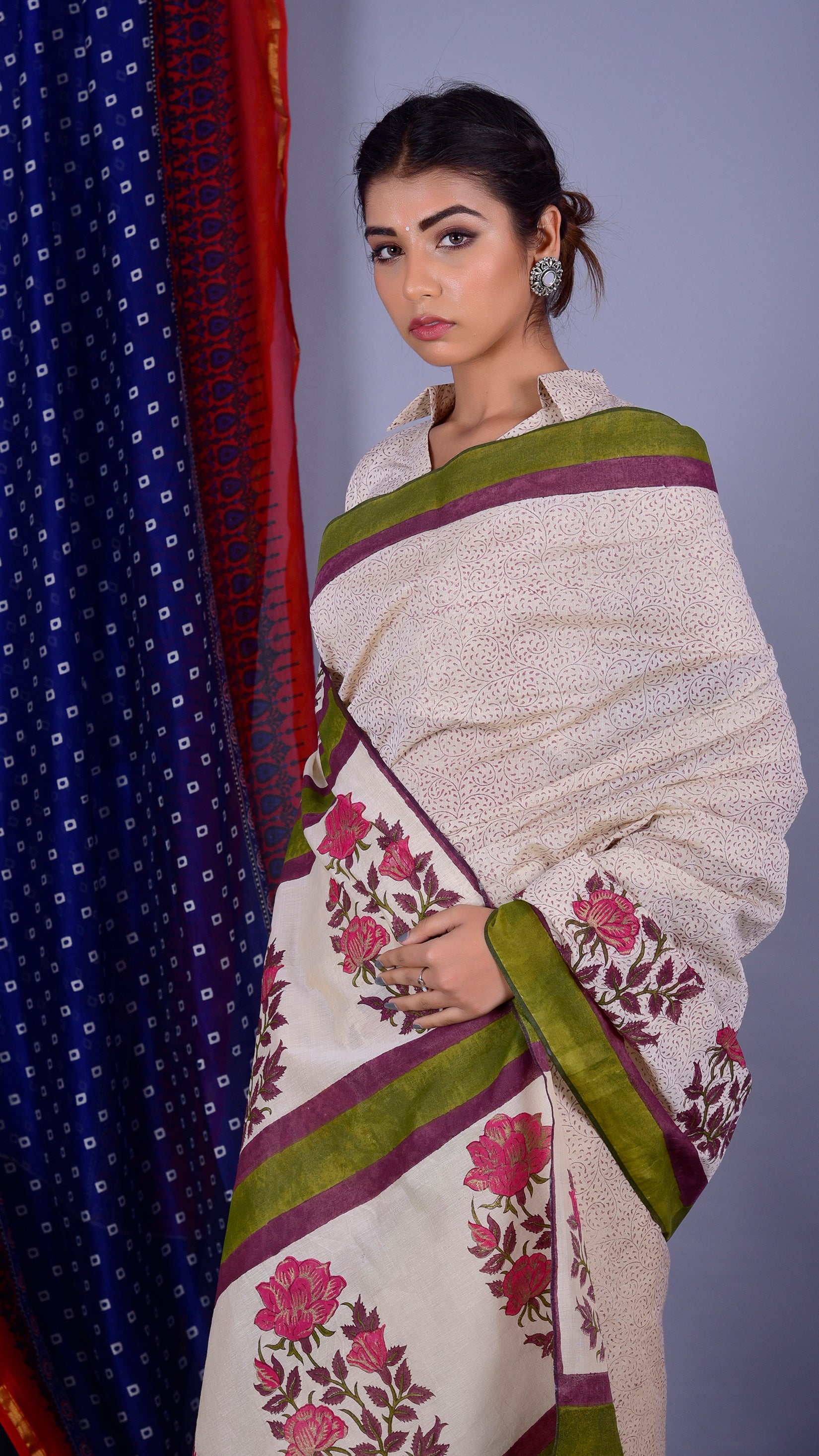 Shop Hand Block Printed Premium Chanderi Sarees Online (CHSAR26)