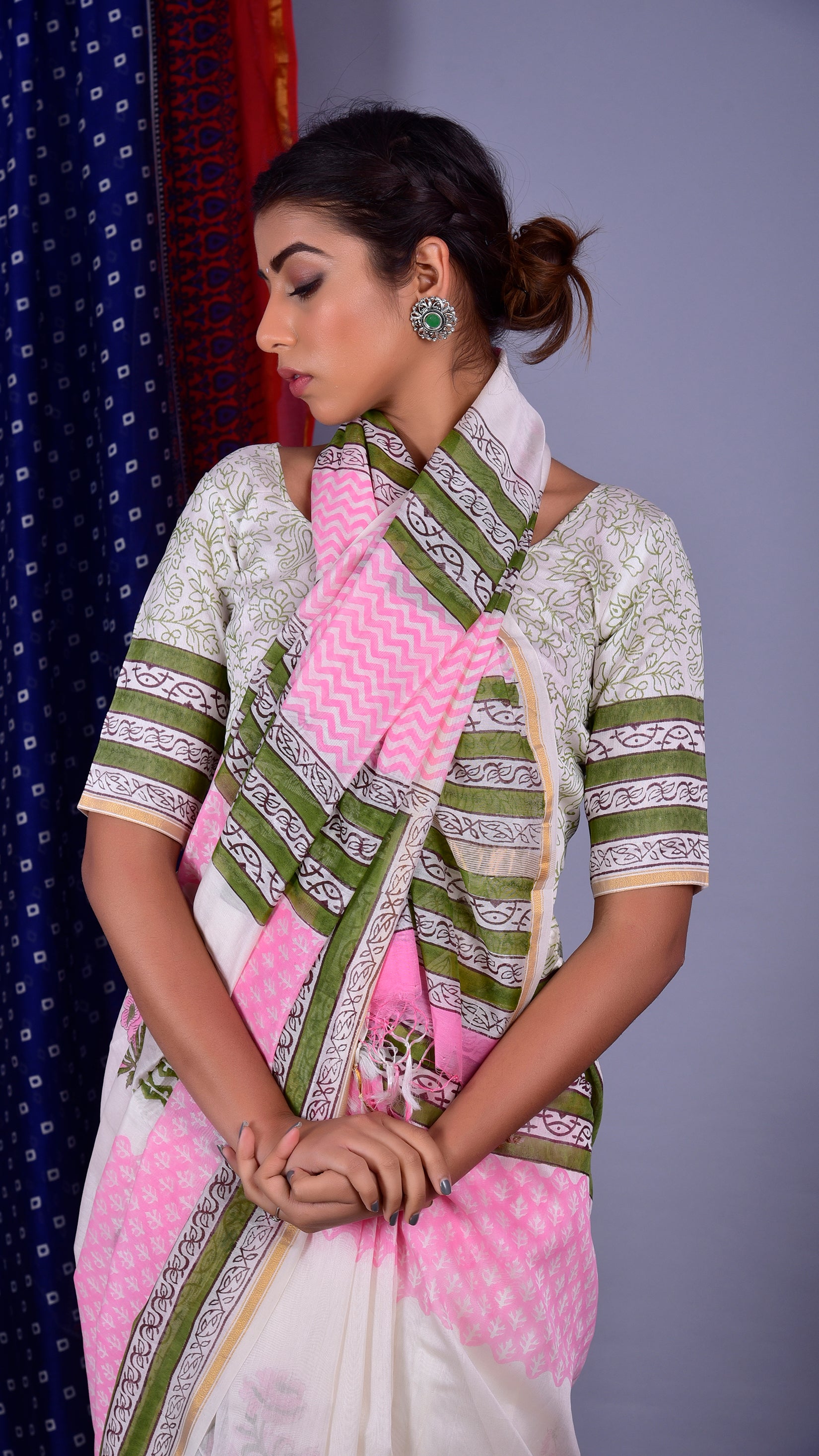 Shop Hand Block Print Premium Chanderi Sarees (CHSAR27)