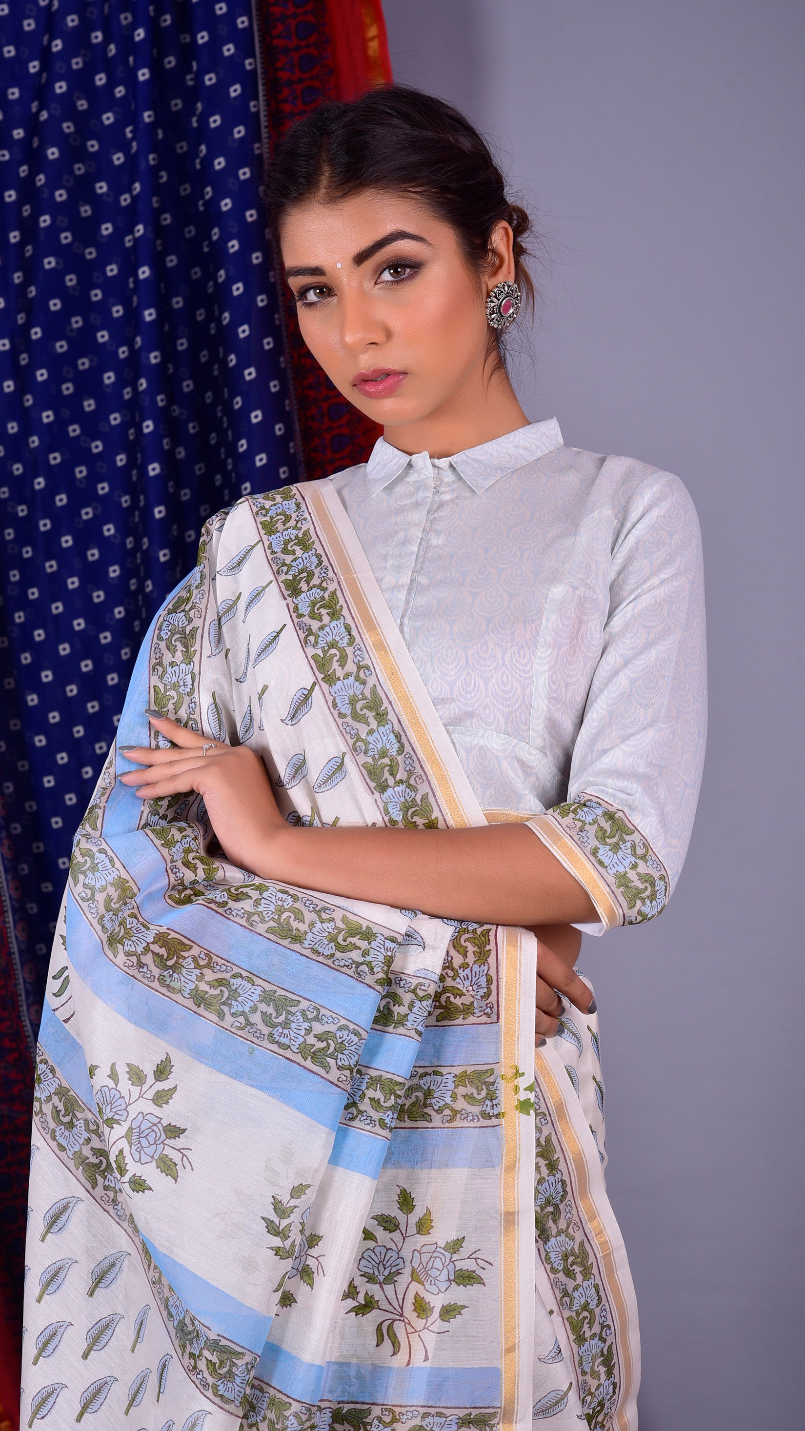 Shop Hand Block Print Premium Chanderi Sarees online (CHSAR28)