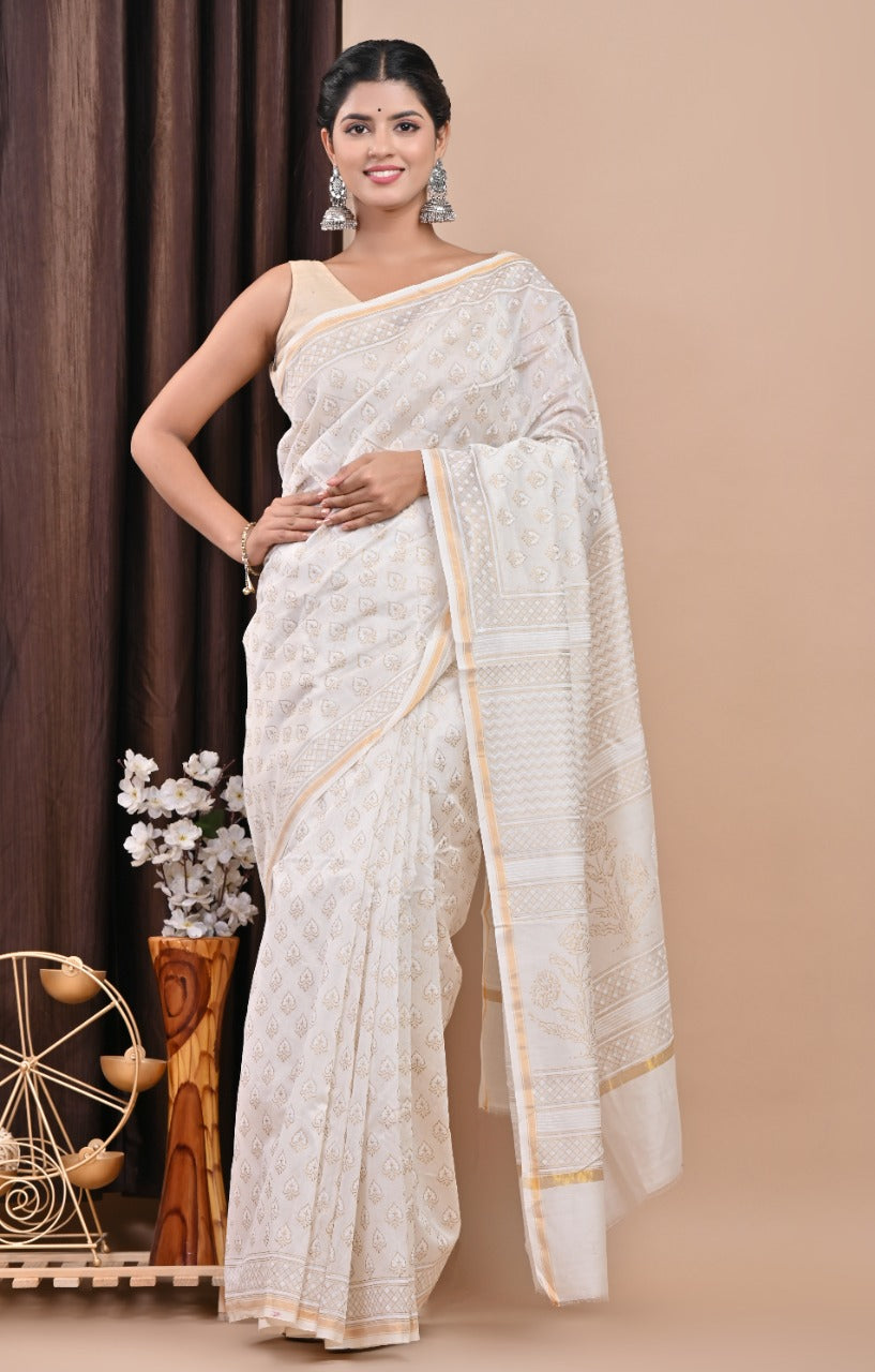 Shop jaipuri print chanderi silk sarees online (CHSAR42)