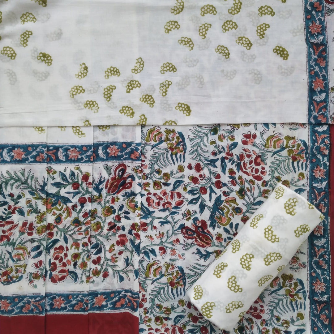Shop block print cotton suits online shopping (COT186)