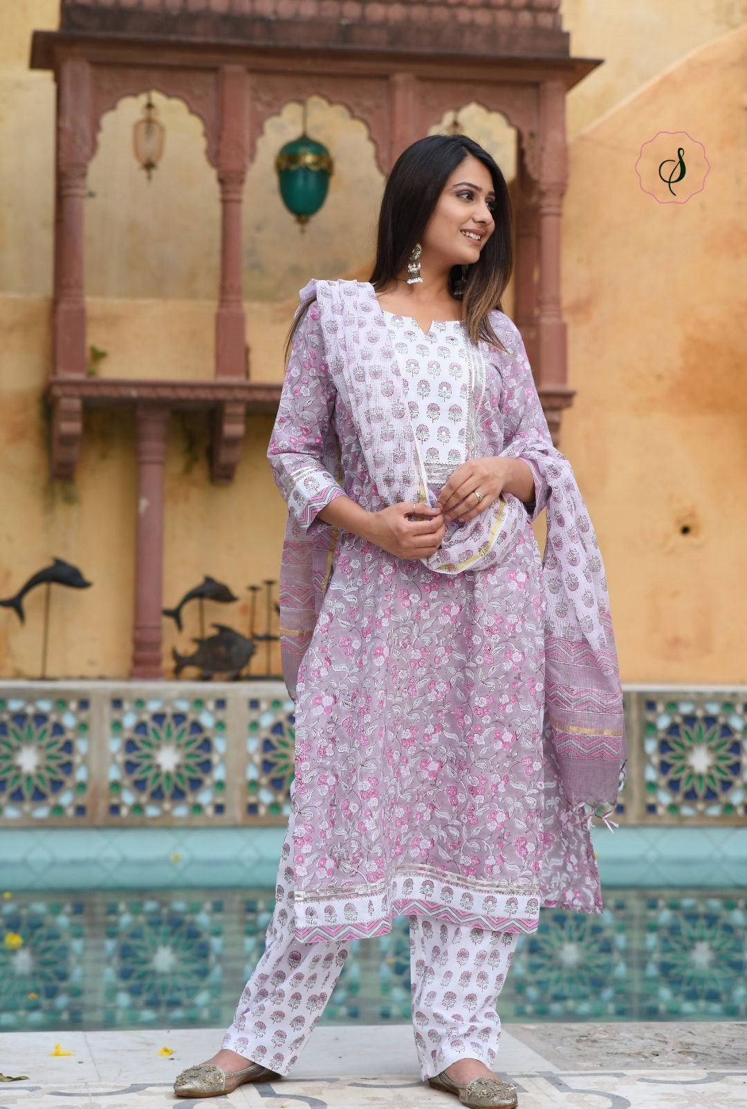 shop stitched suit sets with kota doria dupatta online (CSS25KD)