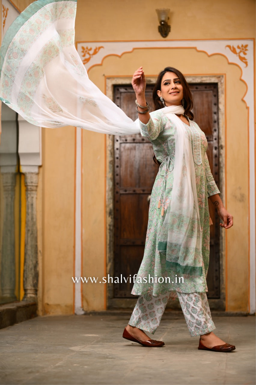 Shop hand block print cotton suits online (CSS37CH