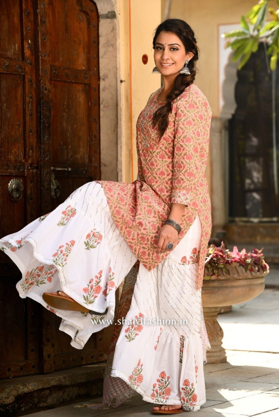 Shop hand block print sharara suit sets (CSS44)