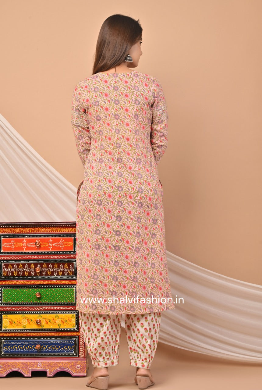Shop block printed cotton suit sets in jaipur (CSS48KD)