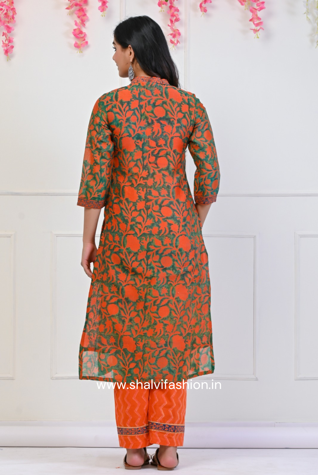 Shop block print chanderi silk suits online (CSS64)