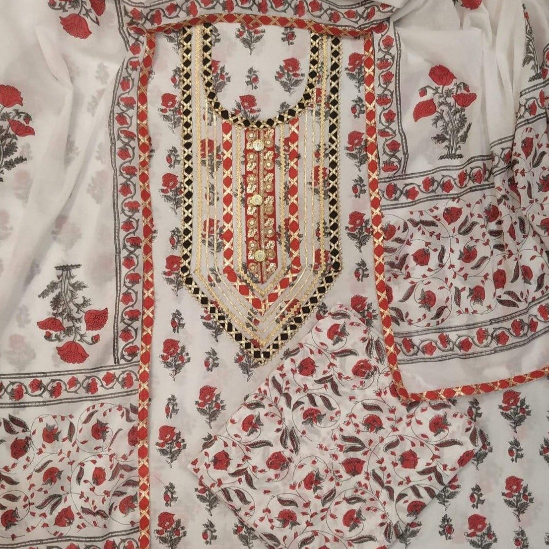 Festive Season Gota Collection with Classy Mulmul Dupatta (GOTA110) - ShalviFashion