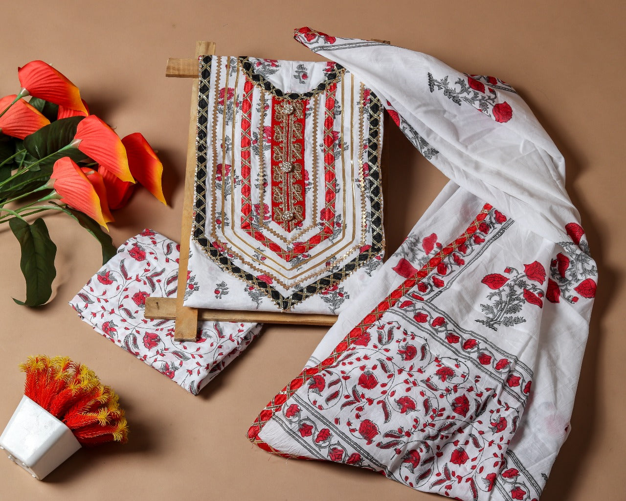 Festive Season Gota Collection with Classy Mulmul Dupatta (GOTA110) - ShalviFashion