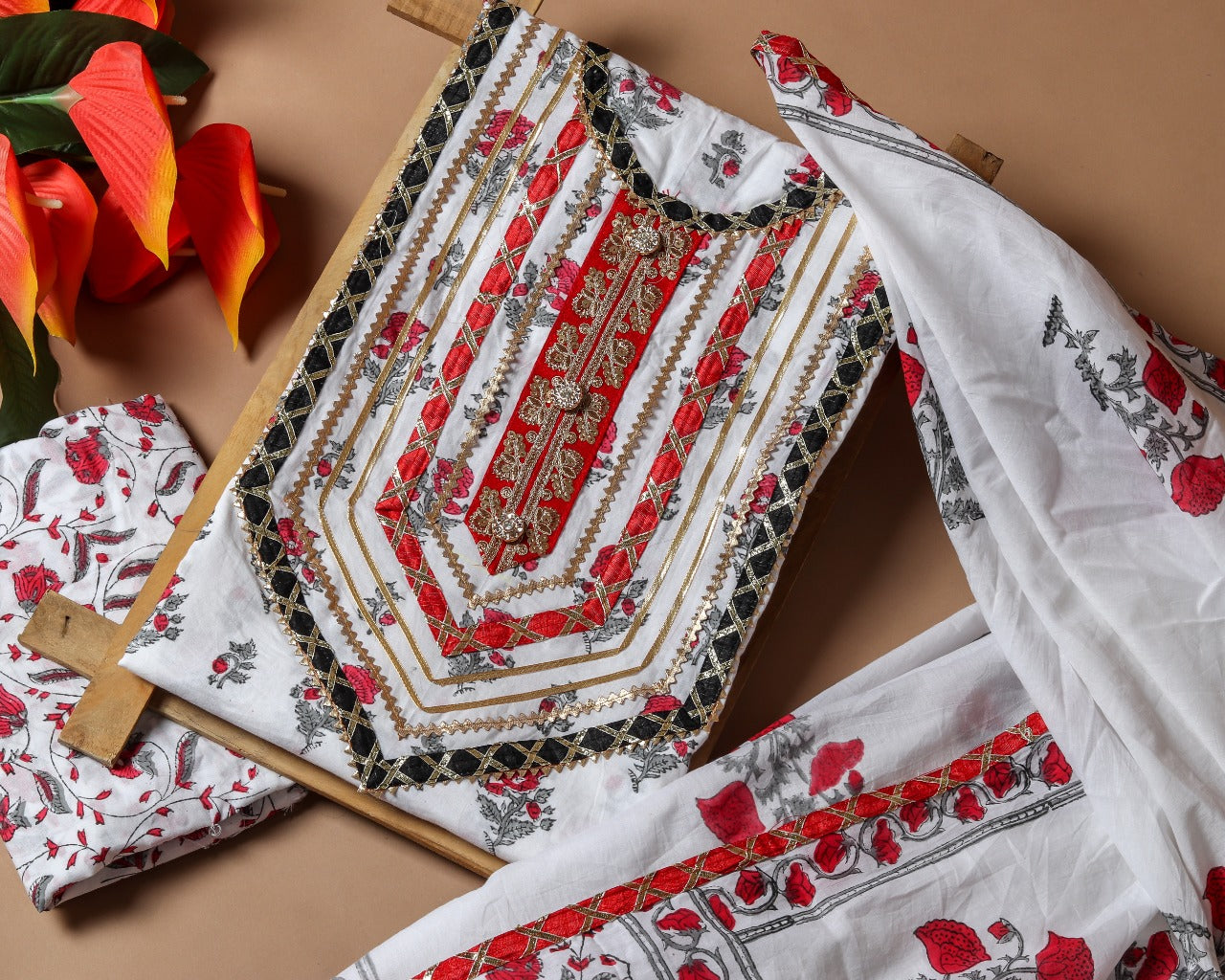 Festive Season Gota Collection with Classy Mulmul Dupatta (GOTA110) - ShalviFashion