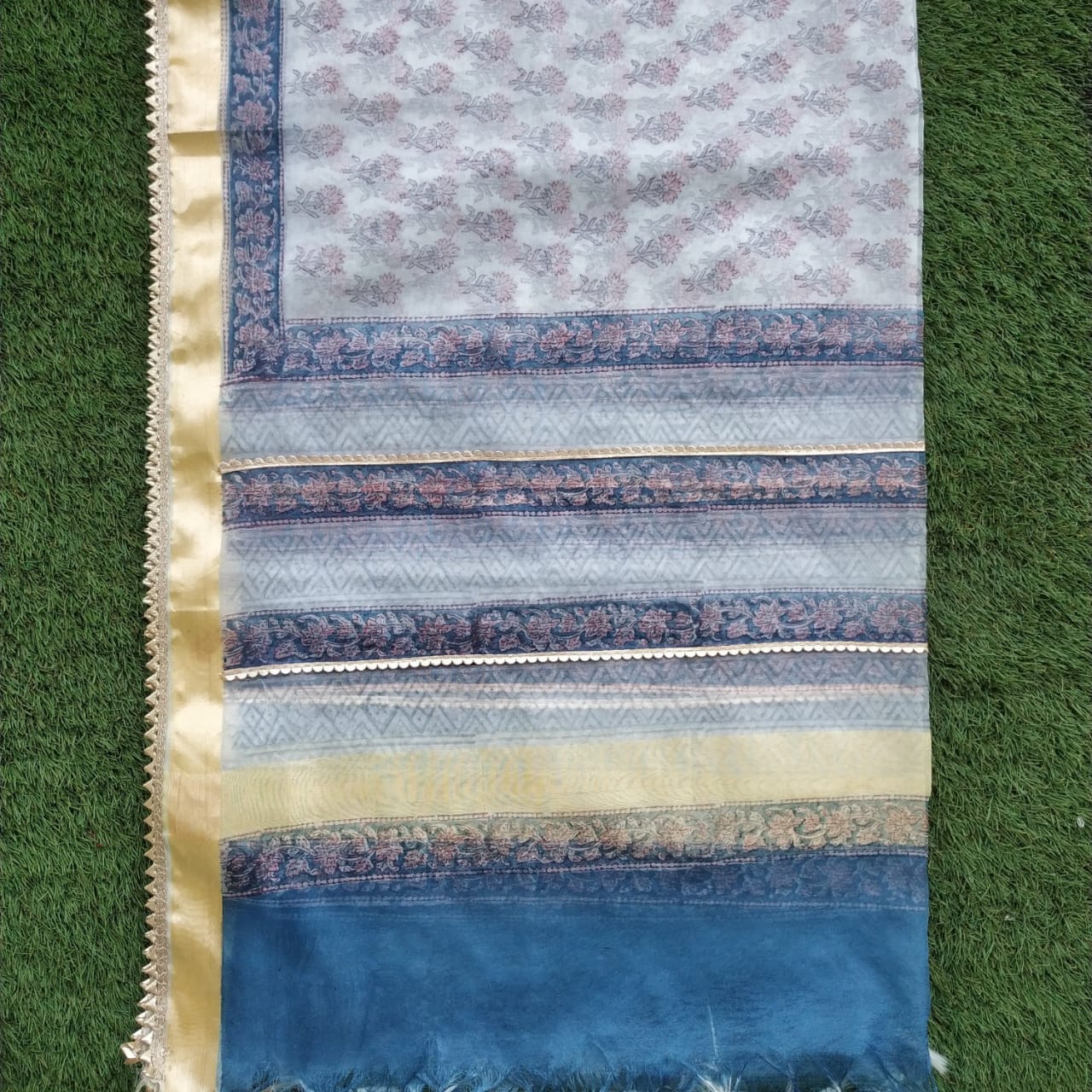 Shop Unstitched Gota Work Suits with Premium Organza Dupatta (GOTA173)