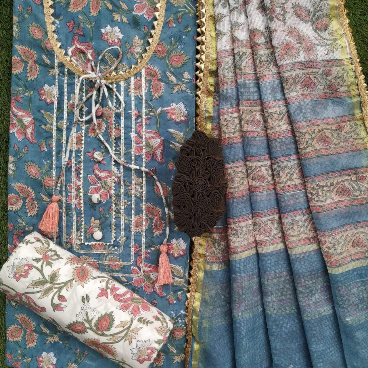 Shop Unstitched Gota Work Collection with Classy Kota Doria Dupatta (GOTA183)