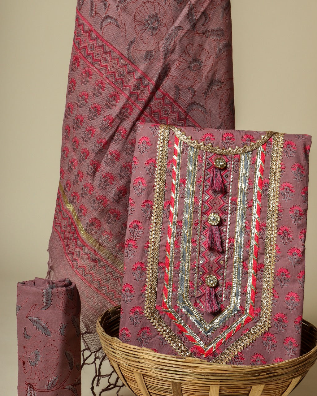 shop gota work suits with kota doria dupatta (GOTA252)