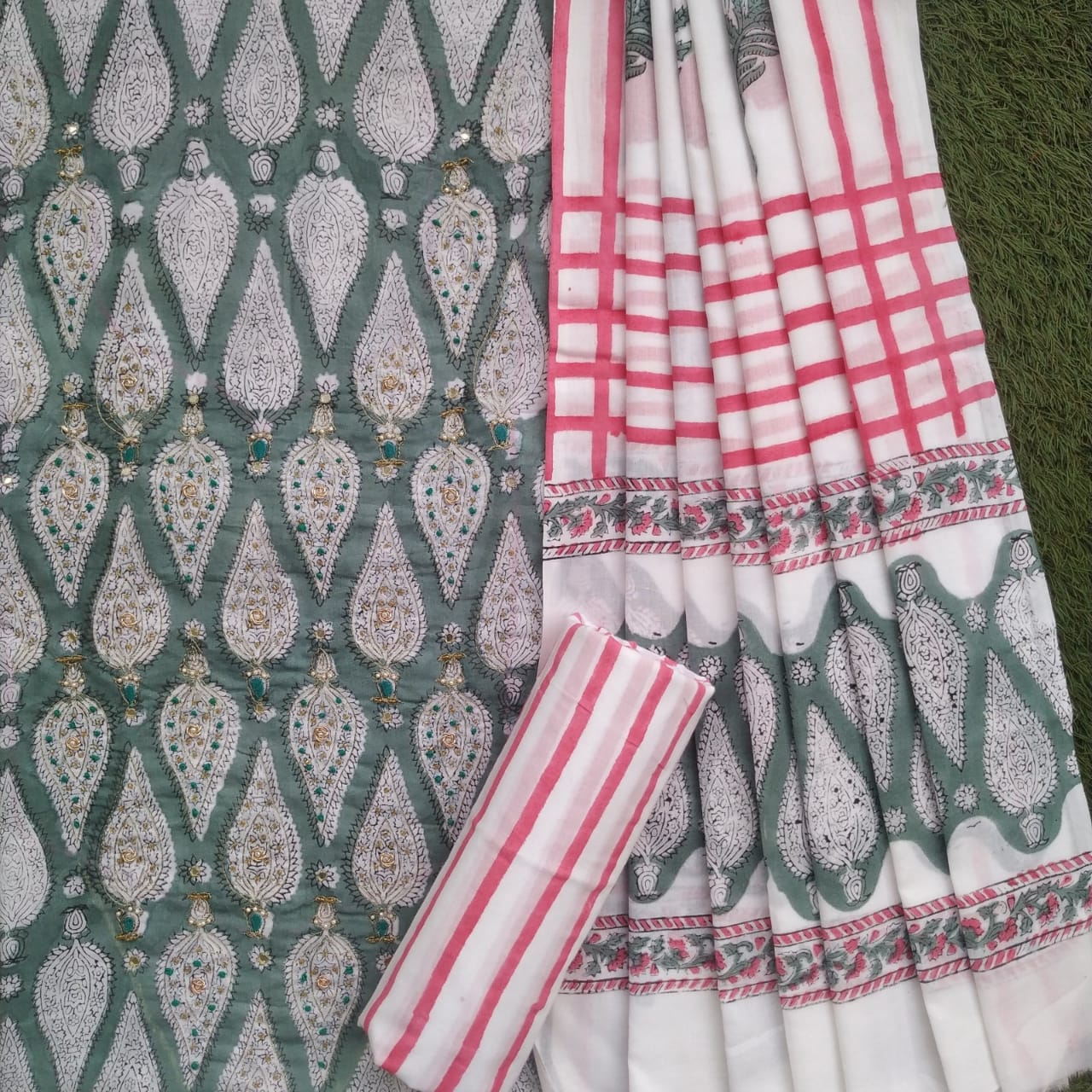 Shop unstitched hand work suit sets (GOTA263)