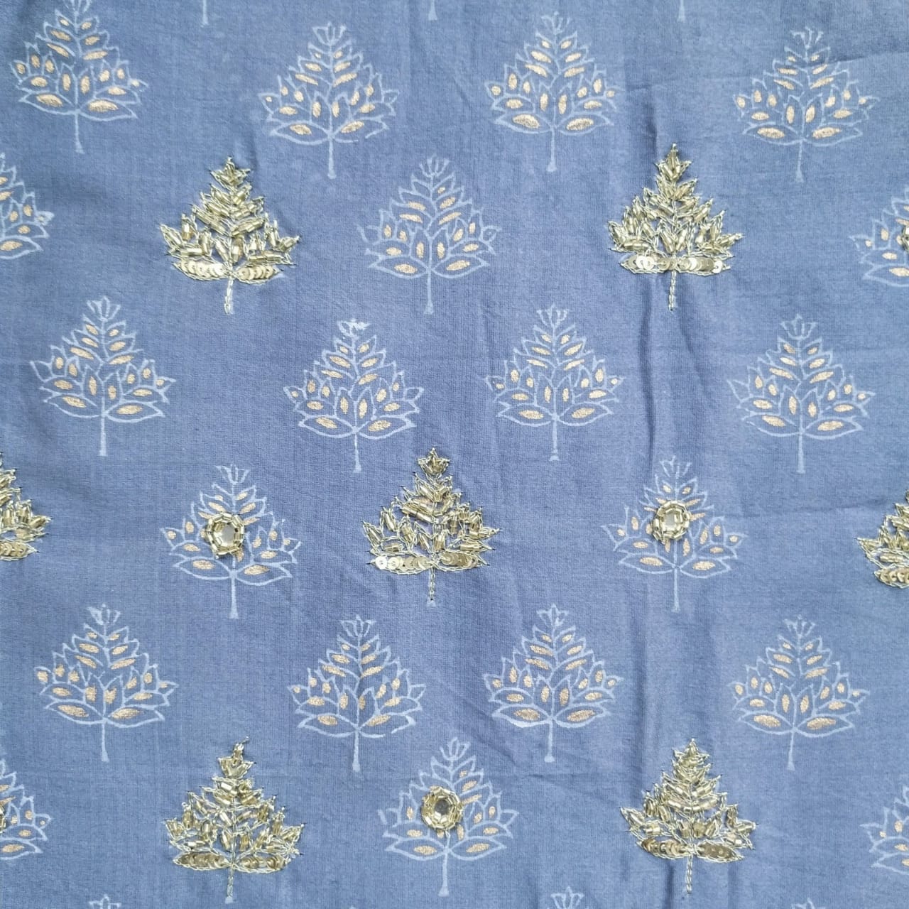 Shop zardozi work chanderi silk suit set (GOTA264)