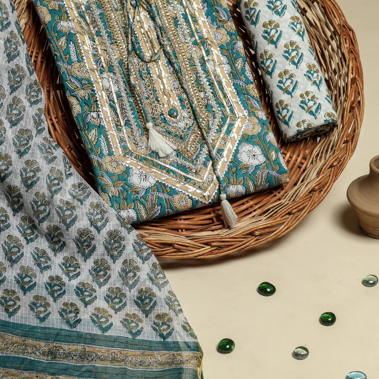 Shop unstitched gota work suit sets online shopping (GOTA281KD)