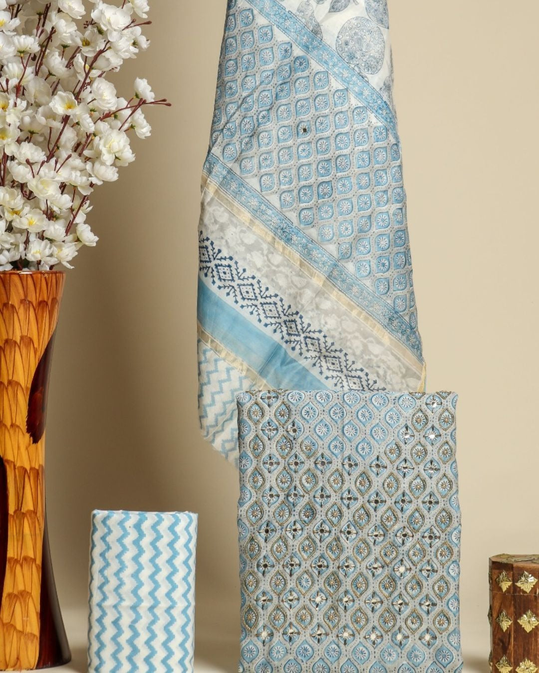 Shop aari work chanderi silk suit sets online shopping (GOTA312)