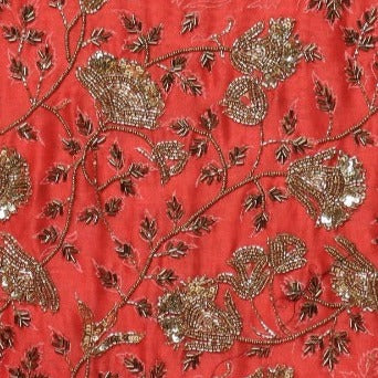 Shop unstitched hand work chanderi silk suit sets in jaipur (GOTA338)